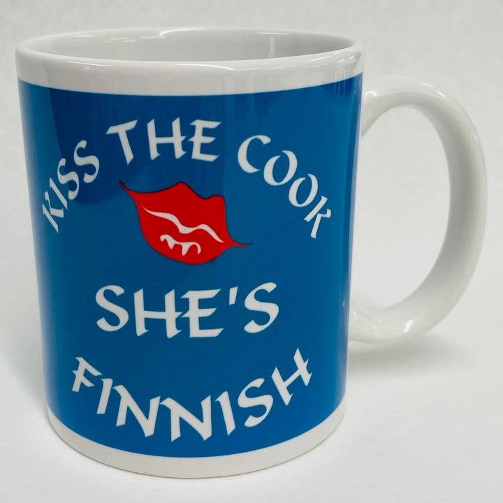 Kiss the Cook Finnish coffee mug