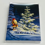 Boxed cards, Jan Bergerlind Tomte at snow covered tree