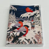 Boxed cards, Jan Bergerlind Tomte with winter birds
