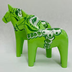 Traditional Light Green Wooden Dala horse