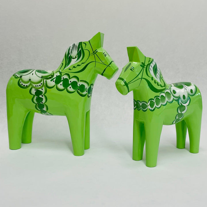 Traditional Light Green Wooden Dala horse