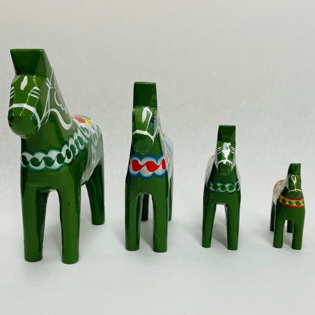 Traditional Green Wooden Dala horse