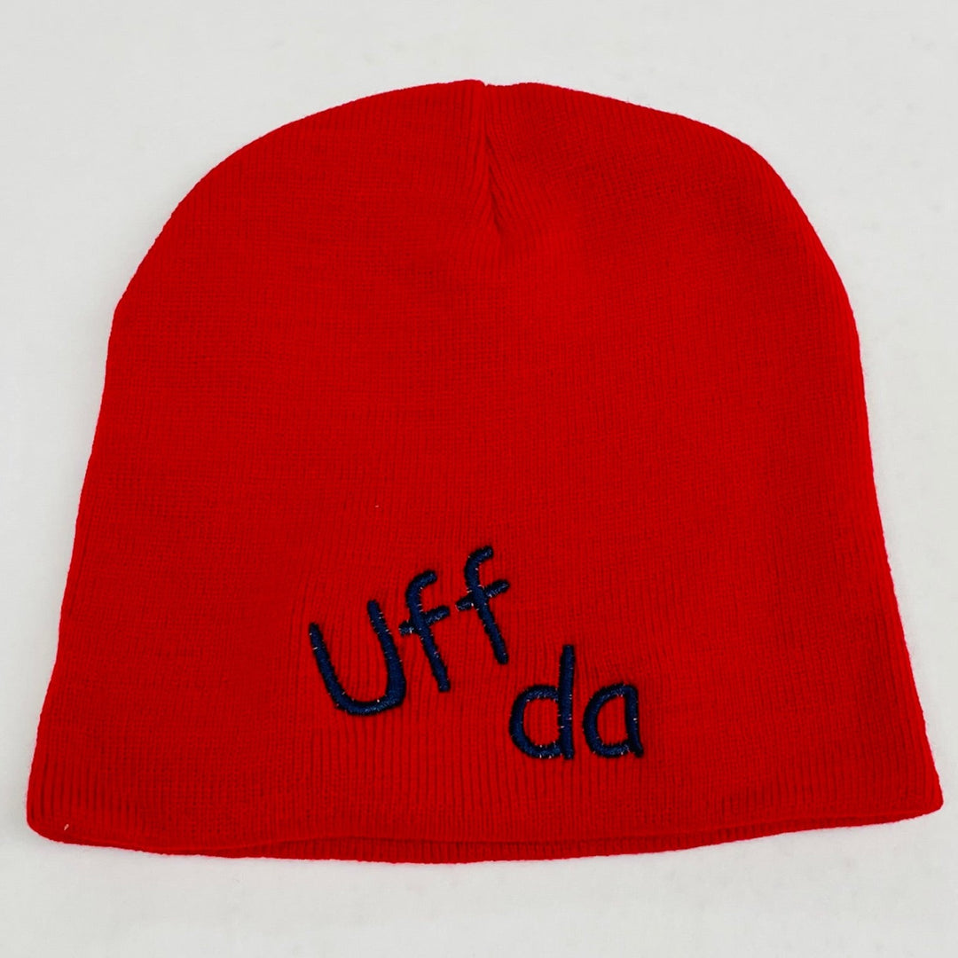 Knit beanie hat - Uff da