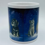 Eva Melhuish Cat & dog with lantern coffee mug