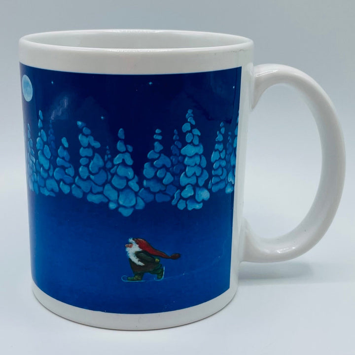 Eva Melhuish Skating Tomte coffee mug