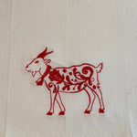 Dish Towel - Rosemaling Folk Art Goat