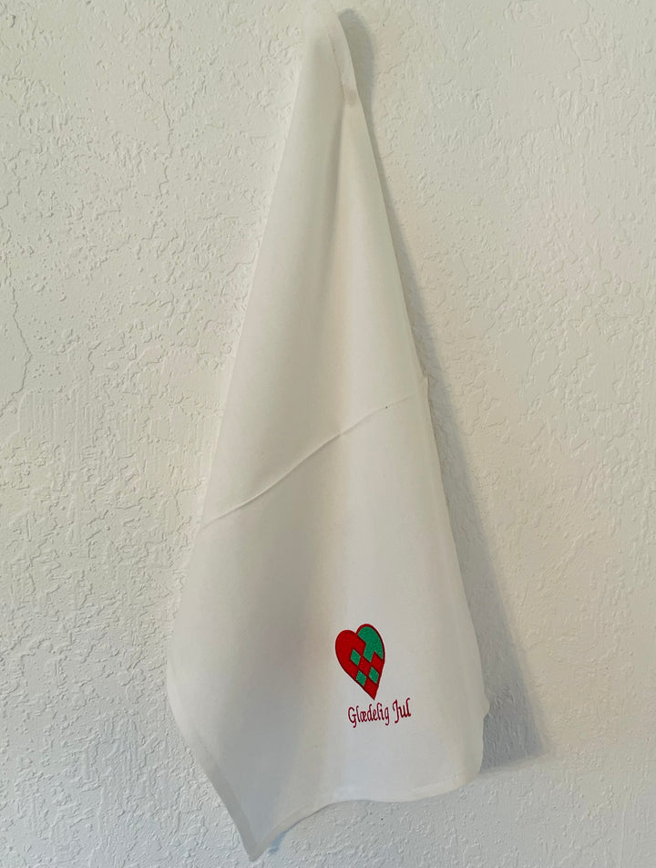 Dish Towel - Glædelig Jul Heart Basket