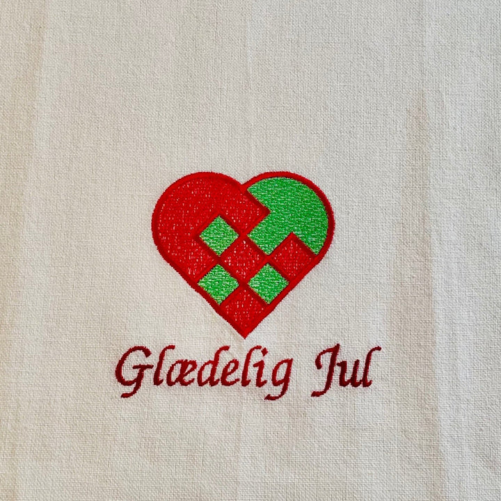 Dish Towel - Glædelig Jul Heart Basket