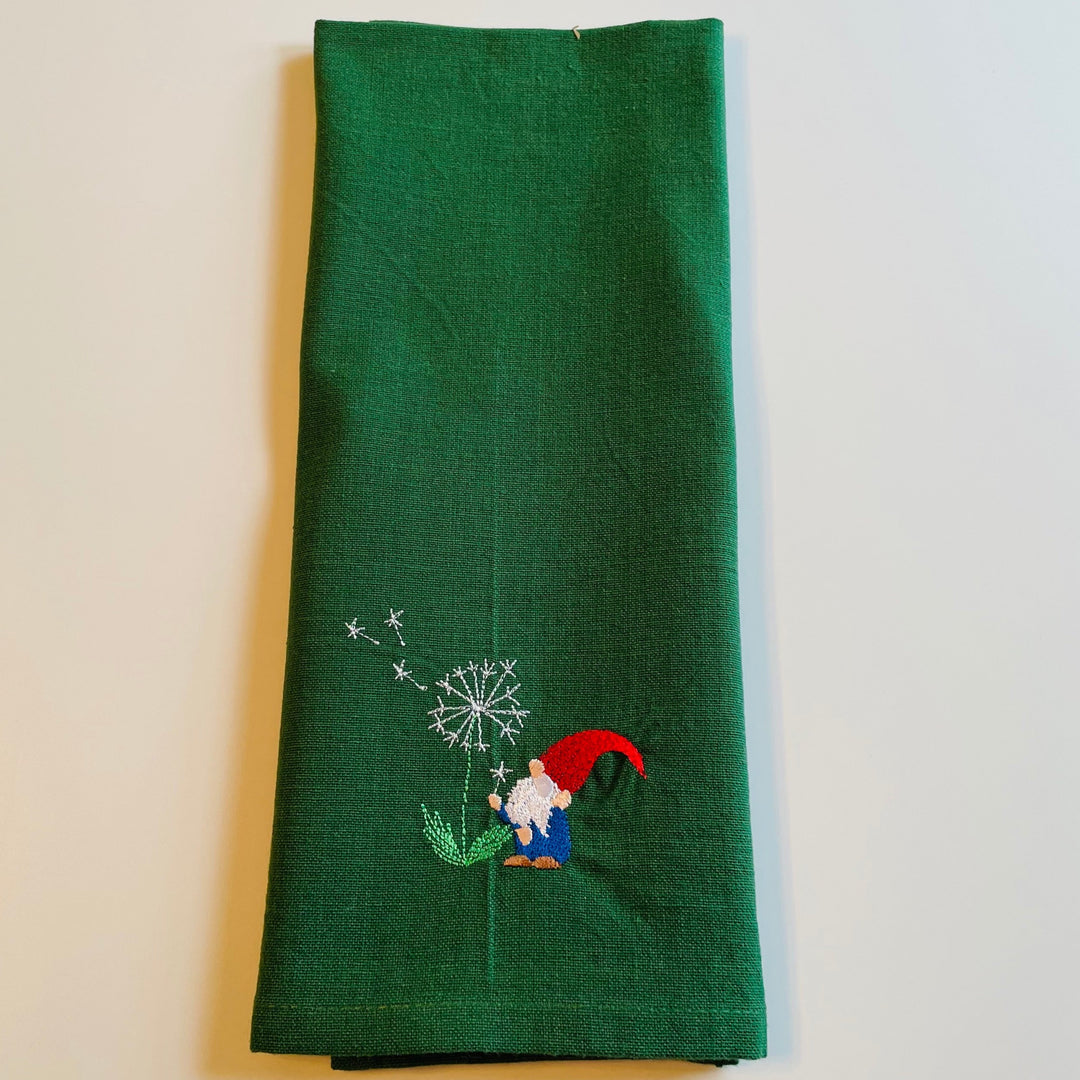 Dish Towel - Gnome with dandelion