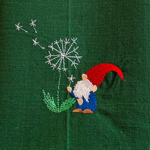 Dish Towel - Gnome with dandelion