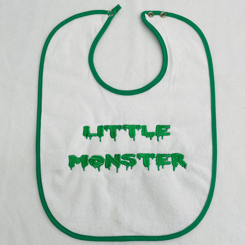 Baby Bib, Little Monster on Green