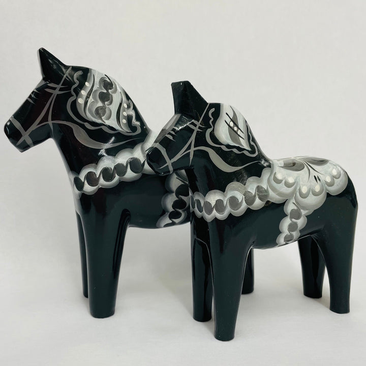 Traditional Dark Gray wooden Dala horse