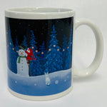 Eva Melhuish Tomte building snowman coffee mug