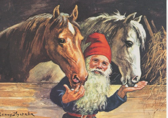 Post card, Jenny Nystrōm Tomte with Horses