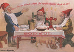 Post card, Jenny Nystrōm Tomtar at Table Eating