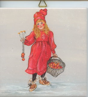 6" Ceramic Tile, Apple Girl