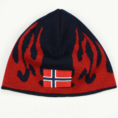 Knit beanie hat - Norway flag