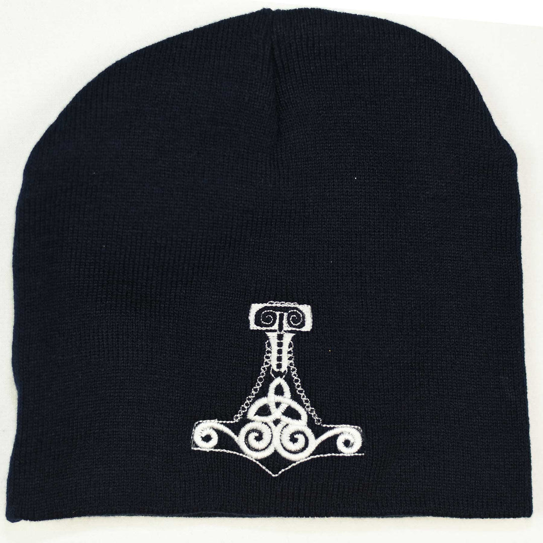 Knit beanie hat - Thor's hammer