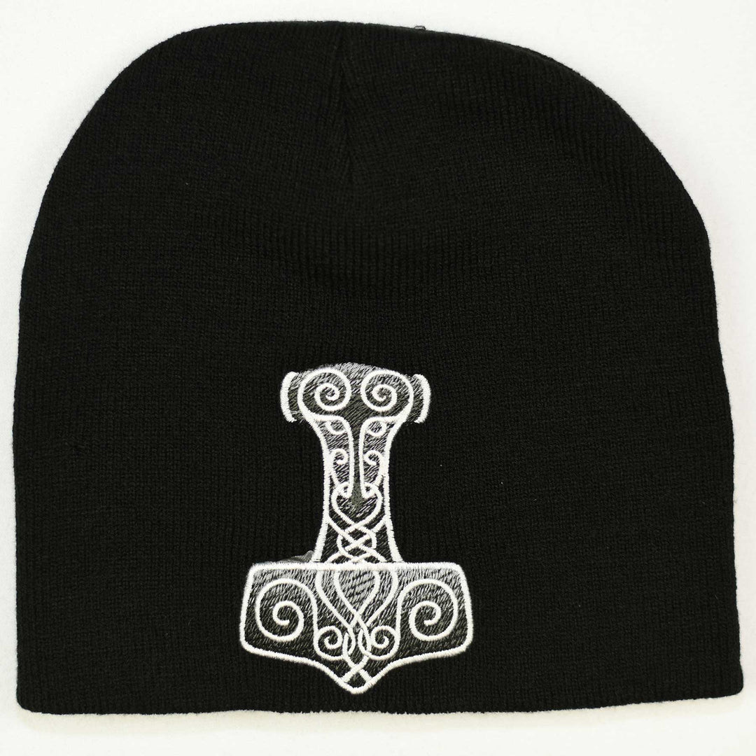 Knit beanie hat - Thor's hammer