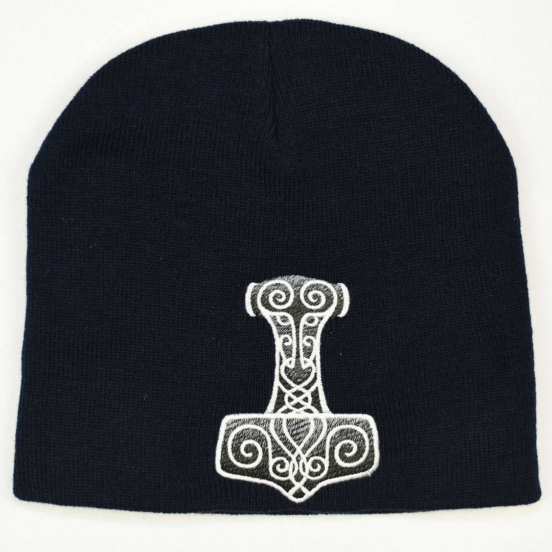 Knit beanie hat - Thor's hammer