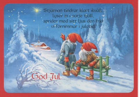 Post card, Lars Carlsson Tomte with Tomten poem