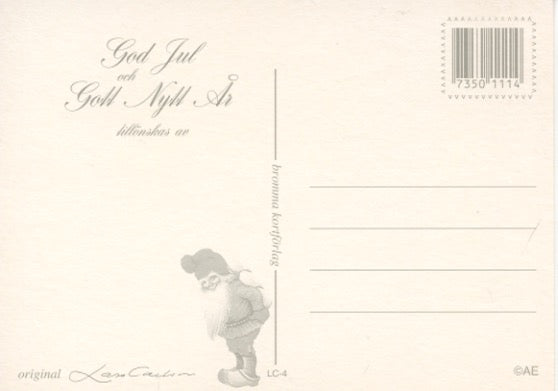 Post card, Lars Carlsson Tomte with Tomten poem