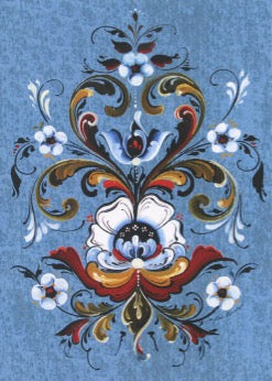 Norwegian Happy Birthday Card - Lise Lorentzen Rosemaling