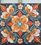 6" Ceramic Tile, Lise Lorentzen Rosemaling