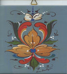 6" Ceramic Tile, Lise Lorentzen Blue Rosemaling