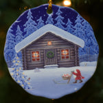 Ceramic Ornament, Eva Melhuish Christmas Cabin