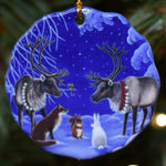 Ceramic Ornament, Eva Melhuish Two Reindeer & Animals