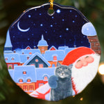 Ceramic Ornament, Eva Melhuish, Cat and Tomte Selfie