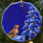 Ceramic Ornament, Eva Melhuish Golden Retriever at Tree