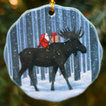 Ceramic Ornament, Eva Melhuish Tall Trees with Moose