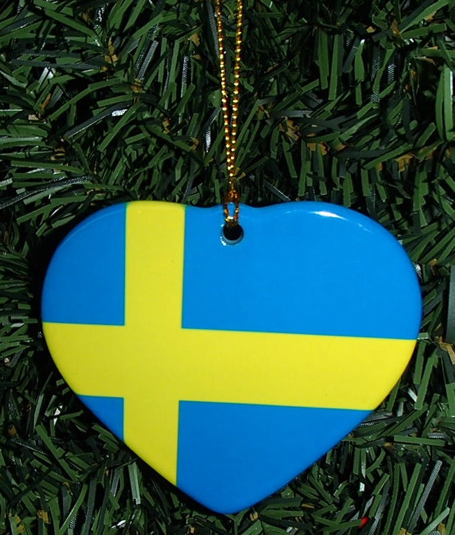 Ceramic heart ornament, Sweden