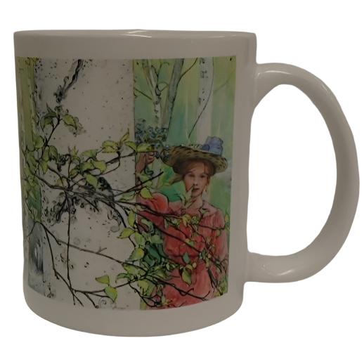 Carl Larsson Girl Behind Birch Tree coffee mug