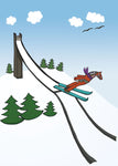 Rectangle Magnet, Karin Didring Dala horse Ski Jump