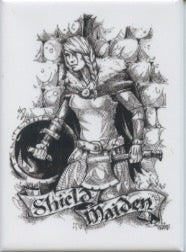 Rectangle Magnet, Micah Holland Viking lady Shield Maiden