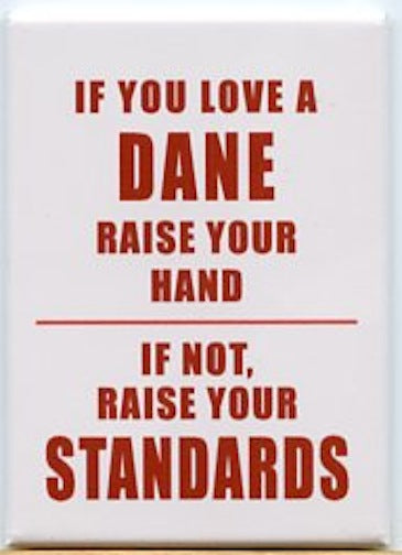 Rectangle Magnet, Love a Dane Raise your standards