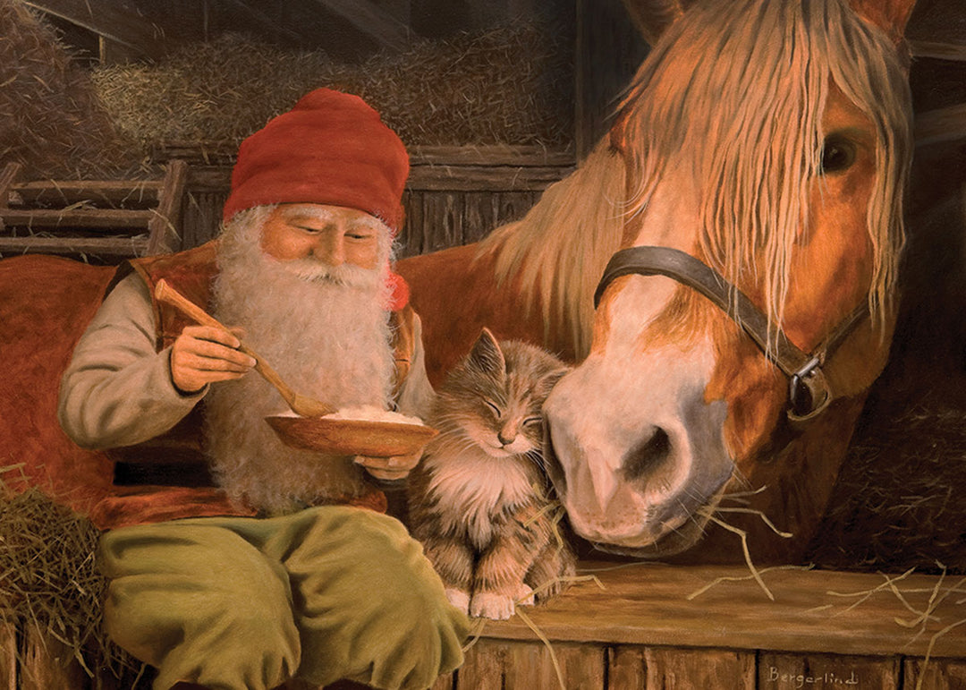 Rectangle Magnet, Jan Bergerlind Tomte Kitten & Horse