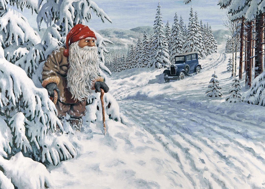 Rectangle Magnet, Jan Bergerlind Tomte with car