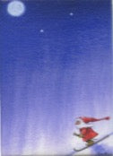 Rectangle Magnet, Eva Melhuish Tomte Skiing in the Moonlight