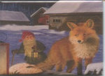 Rectangle Magnet, Jan Bergerlind Tomte with fox