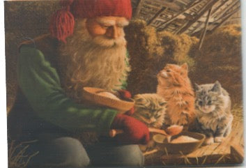 Rectangle Magnet, Jan Bergerlind Tomte and kittens