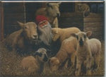 Rectangle Magnet, Jan Bergerlind Tomte with lambs & sheep