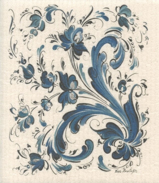 Swedish Dishcloth - Lise Lorentzen Rosemaling