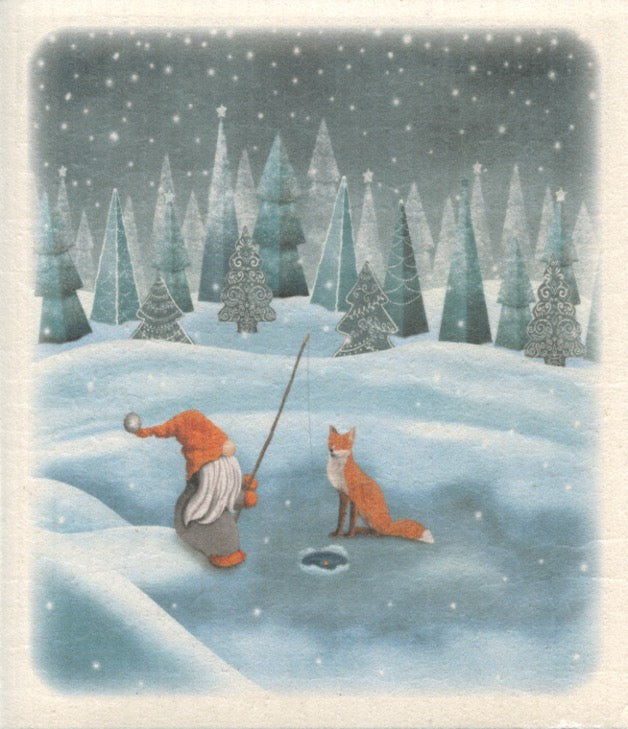 Swedish Dishcloth - Gnome with Fox