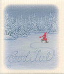 Swedish Dishcloth - Eva Melhuish God Jul Gnome skater