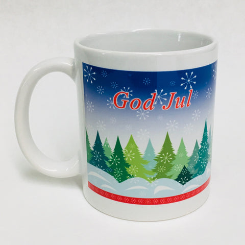 God Jul Trees coffee mug