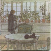 Carl Larsson Flower window neoprene coaster